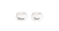 Clayre & Eef Tandenborstelhouder dad/mom set (2) Ø 5*3/5*3 cm Zwart Keramiek rond tekst 6CE1009