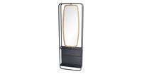 Clayre & Eef Spiegel met schap 54*16*160 cm Zwart Hout/ glas Rechthoekig 52S188