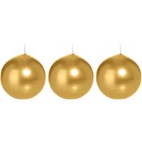 Trend Candles 3x Gouden bolkaarsen 7 cm 16 branduren Goudkleurig