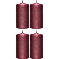 Enlightening Candles 4x Rode cilinderkaarsen/stompkaarsen 7 x 13 cm 25 branduren Rood