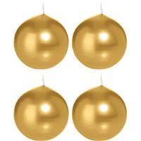 Trend Candles 4x Gouden bolkaarsen 7 cm 16 branduren Goudkleurig