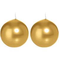 Trend Candles 2x Gouden bolkaarsen 7 cm 16 branduren Goudkleurig