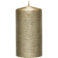 Enlightening Candles 1x Creme gouden cilinderkaars/stompkaars 7 x 13 cm 25 branduren Goudkleurig