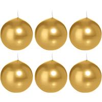 Trend Candles 6x Gouden bolkaarsen 7 cm 16 branduren Goudkleurig