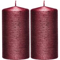 Enlightening Candles 2x Rode cilinderkaarsen/stompkaarsen 7 x 13 cm 25 branduren Rood