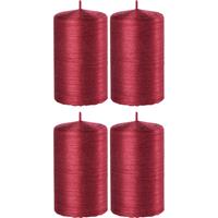 Enlightening Candles 4x Rode cilinderkaarsen/stompkaarsen 6 x 10 cm 25 branduren Rood