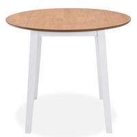 vidaXL Eettafel inklapbaar rond MDF wit