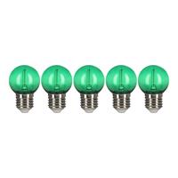 Bailey 5x Kogellamp Groen LED Filament 0,6W Grote fitting E27 Plastic