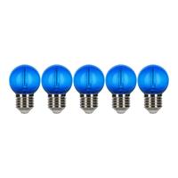 Bailey 5x Kogellamp Blauw LED Filament 0,6W Grote fitting E27 Plastic