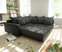 DELIFE Ecksofa Clovis Schwarz modular Hocker Armlehne Ottomane Links, Design Ecksofas, Couch Loft, Modulsofa, modular