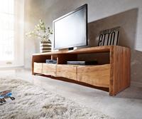 DELIFE Lowboard Live-Edge 230 cm Akazie Natur massiv 4 Schübe