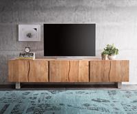 DELIFE Lowboard Live-Edge 220 cm Akazie Natur massiv 6 Türen