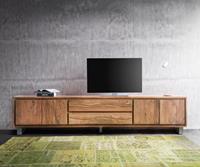 DELIFE Lowboard Live-Edge 300 cm Akazie Natur 4 Türen 2 Schübe