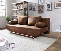 DELIFE Schlafsofa Cady 200x90 cm Braun Antik Optik Bettkasten