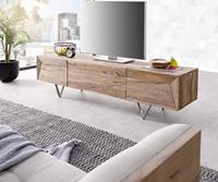 DELIFE Designer-Lowboard Wyatt 175 cm Sheesham Natur 2 Türen 1 Klappe