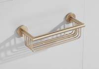 saniclear Brass shampoo houder / doucherek 25cm geborsteld messing mat goud