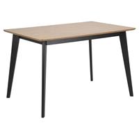 Leen Bakker Eetkamertafel Roxy - eiken/zwart - 76x120x80 cm