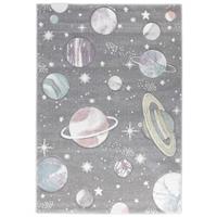 Merinos Kindervloerkleed - Planeten - Grijs-80 x 150 cm