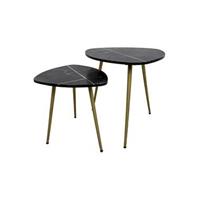 HSM Collection salontafel Lena (2 stuks) - zwart/goud