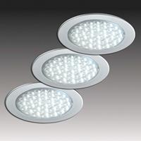 HERA R 68 LED inbouwspot in RVS optiek, 3/set