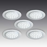 HERA R 68 LED inbouwspot in RVS optiek, 5/set