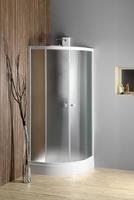 Aqualine ARLEN Kwartronde douchecabine 800x800mm, glas met blokpatroon