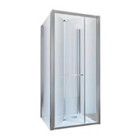 Lacus Douchecabine  Ponza met Vouwdeur en Zijwanden Helder Glas Aluminium Profiel Chroom (alle maten)