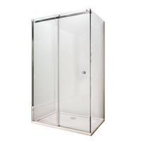 Lacus Douchecabine  Pantella Round met Schuifdeur en Vaste Zijwand Helder Glas Anti-Kalk Chroom (alle maten)