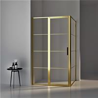 Boss & Wessing BWS Douchecabine Frame 8 mm NANO Glas Geborsteld Messing Goud (ALLE MATEN)