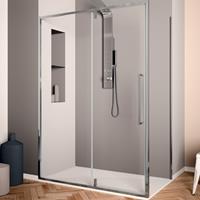 Lacus Douchecabine  Murano Klapdeur 130x200 cm 6 mm Met Zijwand Helder Glas Chroom