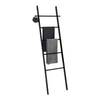 WENKO Handdoekenladder Loft Bamboe, zwart gelakt