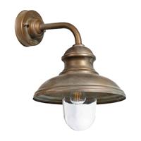 Moretti Buitenwandlamp Mill 1595 messing antiek/helder