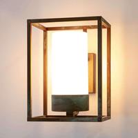 Moretti Buitenwandlamp Cubic³ 3363 messing antiek/opaal
