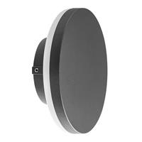 Mantra LED buitenwandlamp Bora rond, donkergrijs