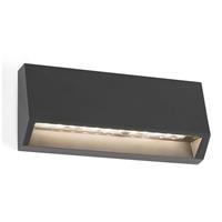 FARO BARCELONA Hoekige LED buitenwandlamp Must - 15,8 cm