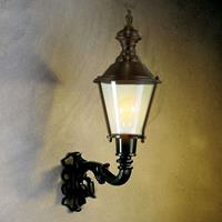 K. S. Verlichting Buitenwandlamp Hoorn, fitting boven, zwart