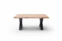 MCA furniture Couchtisch »Cartagena«, Couchtisch Massivholz mit Baumkante und natürlichen Rissen und Löchern
