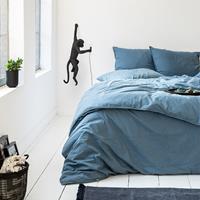 manilla Stone Washed - Blauw 1-persoons (140 x 200/220 cm + 1 kussensloop)