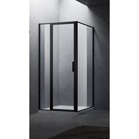 Boss & Wessing BWS Douchecabine Recta 100 cm Met Vast Paneel Nano Glas Mat Zwart Profiel (ALLE MATEN)