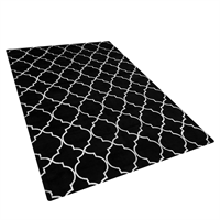 Beliani Vloerkleed zwart/zilver 140 x 200 cm YELKI