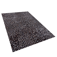 Beliani Vloerkleed leer bruin/zilver 140 x 200 cm AKKESE