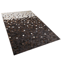 Beliani Vloerkleed leer beige/bruin 140 x 200 cm EYIM