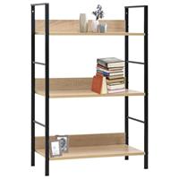 vidaXL Bücherregal 3 Regalböden Eiche-Optik 60×27,6×90,5 cm Spanplatte Braun