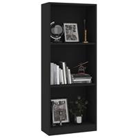 vidaXL Bücherregal 3 Fächer  Schwarz