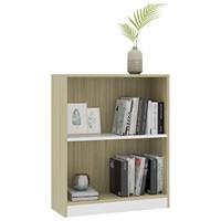 vidaXL Bücherregal Weiß und Sonoma Eiche 60×24×74,5 cm Spanplatte Mehrfarbig