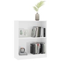 vidaXL Boekenkast 60x24x74,5 cm spaanplaat hoogglans wit