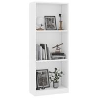 Boekenkast met 3 schappen 40x24x108 cm spaanplaat wit