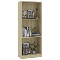 vidaXL Bücherregal 3 Fächer Sonoma-Eiche 40 x 24 x 108 cm Spanplatte Braun