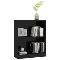 vidaXL Boekenkast 60x24x74,5 cm spaanplaat hoogglans zwart