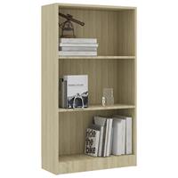 vidaXL Boekenkast met 3 schappen 60x24x109 cm bewerkt hout sonoma eik